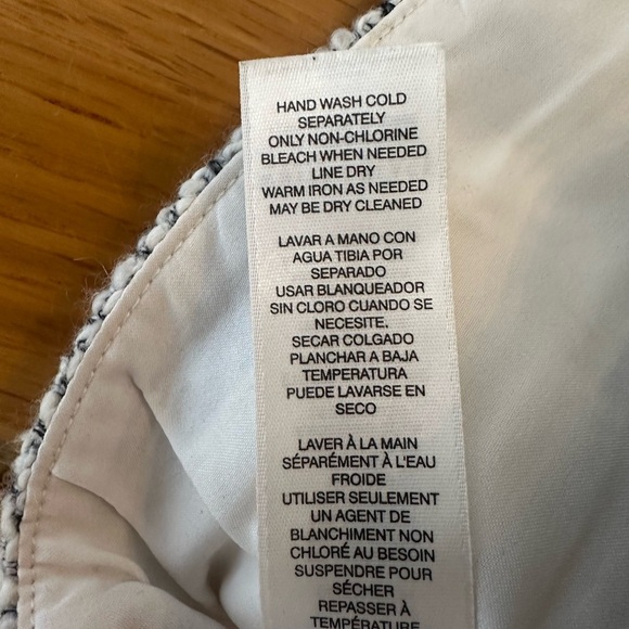 White House Black Market Skirt Size 2 Tweed Black White Woven Mini Skirt Work - Picture 6 of 7